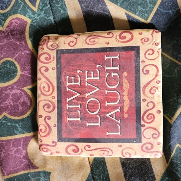 ☀️Decorative 'Live, Love, Laugh' Plaque/Coster - Picture 1 of 3